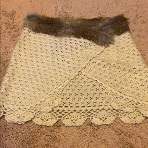 Japanese crochet fur lined cape